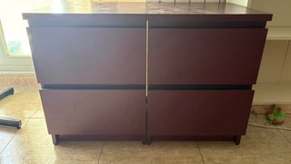 2 Cajoneras Ikea Roja Madera granate