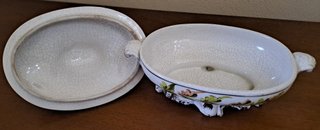 Portacaramelle in ceramica decorata fiori