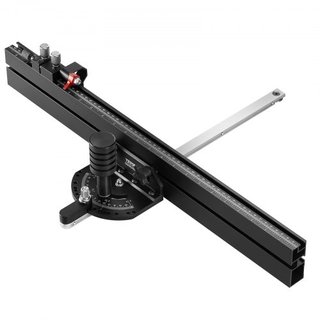 Medidor de Inglete de Precisión, Ranura Estándar 19 x 9.5 mm, Medidor de Inglete de Aleación de Aluminio para Sierra de Mesa con Graduación de 61 cm, 15 Paradas de Ángulo Ajustables con Émbolo Car...