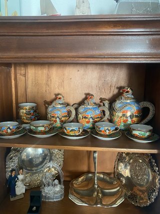 Juego de café porcelana japonesa dragón