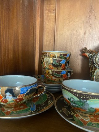 Juego de café porcelana japonesa dragón