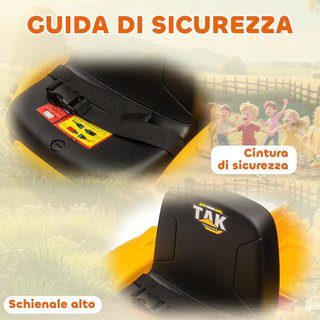 Escavatore Elettrico per Bambini 12V con Sacco e Rimorchio Smontabile, Trattore Elettrico con 2 Motori, Controllo Remoto, USB, Luci e Musica, 3-8 Anni, Giallo