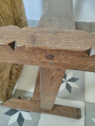 Pareja sillones rústicos madera y enea