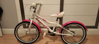 Bicicleta niña rosa y blanca