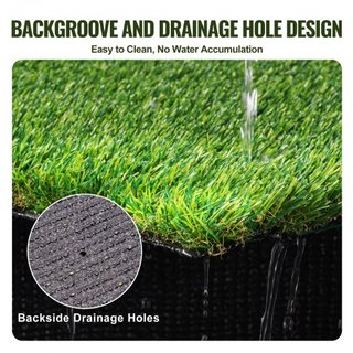 Tappeto Erba Artificiale, 1,2 x 1,8 m, Erba Verde, Tappeto Falso 35 mm per Decorazione Esterna, Facile da Pulire con Fori di Drenaggio, Perfetto per Uso Multiplo