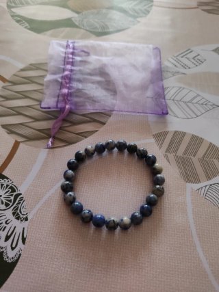 Pulsera de Piedra Natural Azul y Blanca