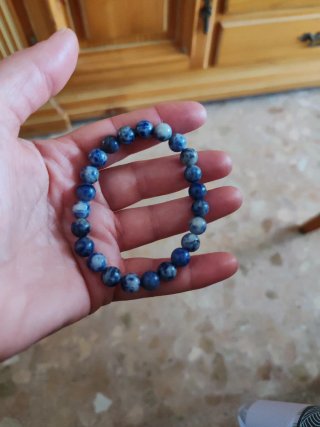 Pulsera de Piedra Natural Azul y Blanca