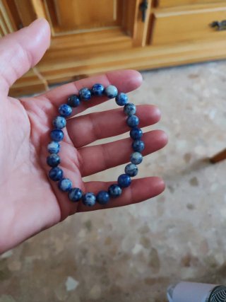 Pulsera de Piedra Natural Azul y Blanca