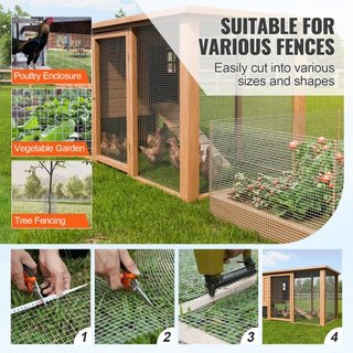 Malla de Hardware, 1/2 pulgada 24in x 100 pies 19 Gauge, Malla de Alambre Galvanizado por Inmersión en Caliente, Cercado de Alambre para Pollos, Malla de Alambre para Jaulas de Conejos, Jardín, Pe...