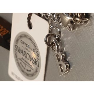Bracciale argento rodiato, perle, pavè Swarovsky