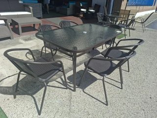Mesa y 6 sillas terraza jardín