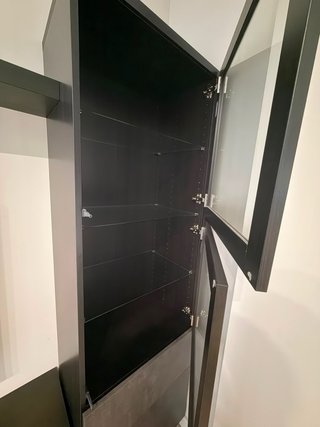 Mueble TV Vitrina Estante Negro Gris
