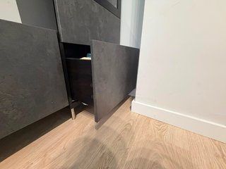 Mueble TV Vitrina Estante Negro Gris