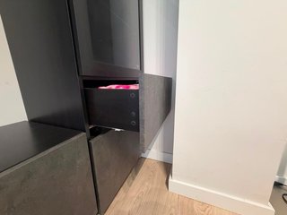 Mueble TV Vitrina Estante Negro Gris