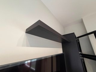 Mueble TV Vitrina Estante Negro Gris