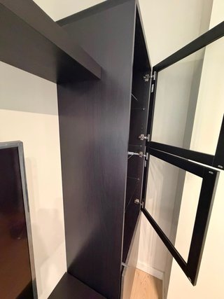 Mueble TV Vitrina Estante Negro Gris