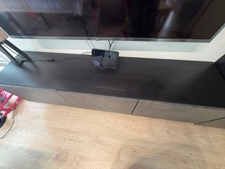 Mueble TV Vitrina Estante Negro Gris