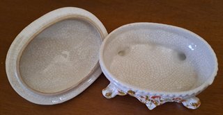 Portacaramelle in ceramica con fiori