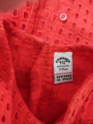 Vestido rojo niña 9-12 meses charanga