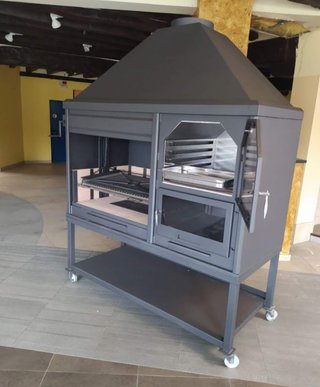 Barbacoa Horno con Puertas de Cristal metal F-44