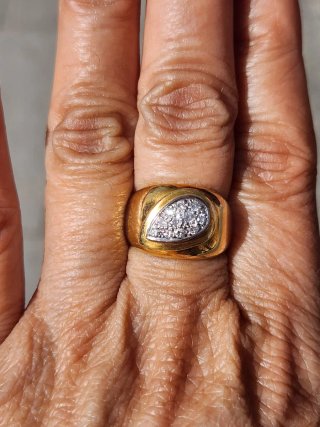 Anillo Oro 18k Diamantes Naturales Talla 6