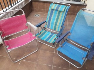 3 Sillas Playa Aluminio Plegables