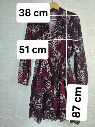 Vestido estampado leopardo multicor