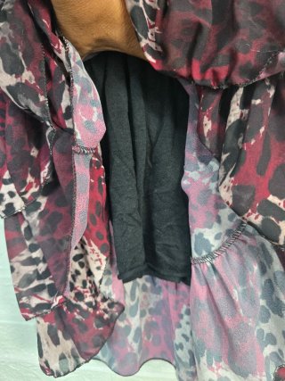 Vestido estampado leopardo multicor