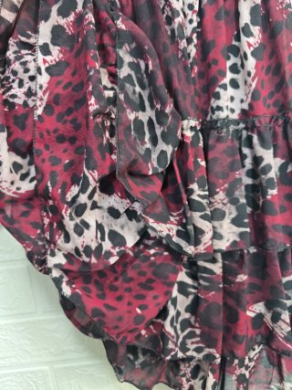 Vestido estampado leopardo multicor