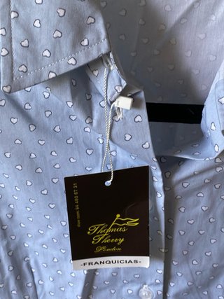 Camisa Thomas Therry London azul con etiqueta