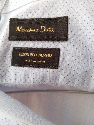 Camisa Massimo Dutti Azul Claro Hombre