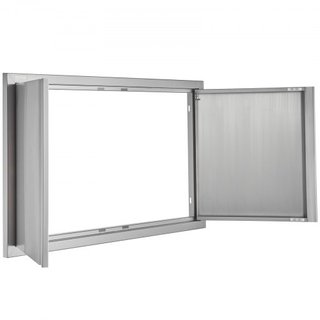 Puerta de Acceso para BBQ, Puerta Doble para Cocina Exterior de 914x534 mm, Puerta de Montaje Flush de Acero Inoxidable, Puerta Vertical de Pared con Mangos Rehundidos, para Isla de BBQ, Estación ...