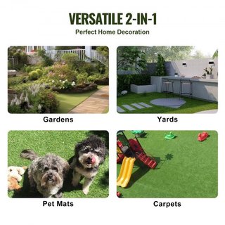 Set di lastre di erba artificiale interconnesse, 18 pezzi, 305x305mm, tappeto in erba sintetica autodrenante, pad decorativo per pavimenti, ideale per molteplici applicazioni in entrata...