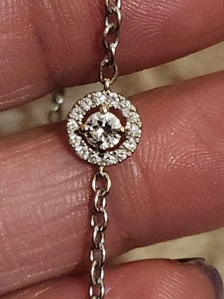 Pulsera Diamante Natural 18k 18cm 2.5g