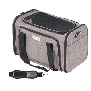 Transportín para Gatos con Ruedas, Transportín para Mascotas Aprobado por Aerolíneas con Mango Telescópico y Correa de Hombro, Transportín para Perros con Ruedas para Mascotas de hasta 25 lbs, con...