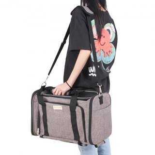 Transportín para Gatos con Ruedas, Transportín para Mascotas Aprobado por Aerolíneas con Mango Telescópico y Correa de Hombro, Transportín para Perros con Ruedas para Mascotas de hasta 25 lbs, con...