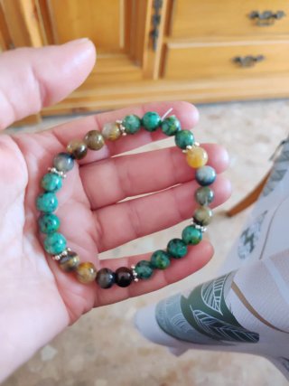 Pulsera Piedra Natural Marrón y Verde para hombres