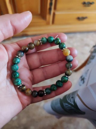 Pulsera Piedra Natural Marrón y Verde para hombres