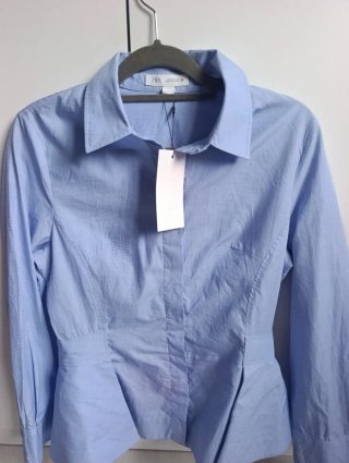 Camisa peplum Zara azul mujer Talla M
