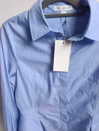 Camisa peplum Zara azul mujer Talla M