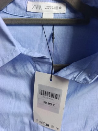 Camisa peplum Zara azul mujer Talla M