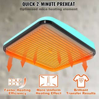 Prensa Térmica 9 x 9 in/22.9 x 22.9 cm Prensa Fácil Portátil Transferencia de Sublimación DIY Camiseta