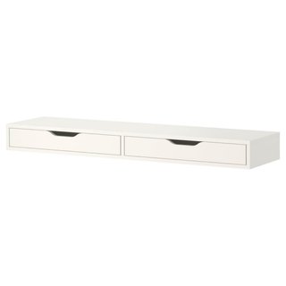 Estantería de madera con cajones