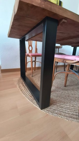 Mesa comedor madera reciclada y metal