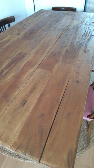 Mesa comedor madera reciclada y metal