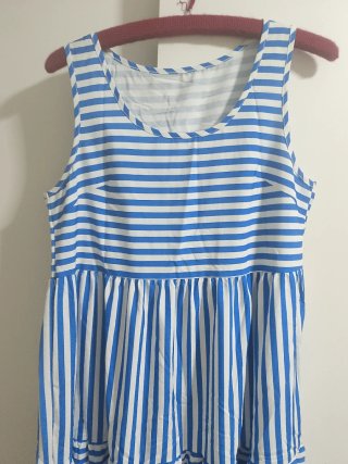 Vestido largo verano rayas azul y blanco