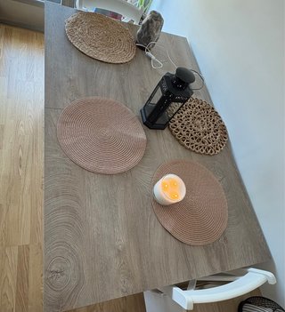 Mesa de centro madera extensible y 4 sillas