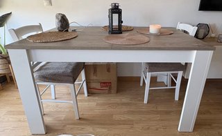 Mesa de centro madera extensible y 4 sillas