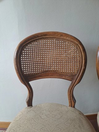 Sillas vintage de madera y ratán