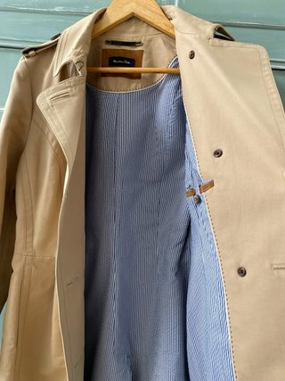 Gabardina Massimo Dutti Beige Entallada